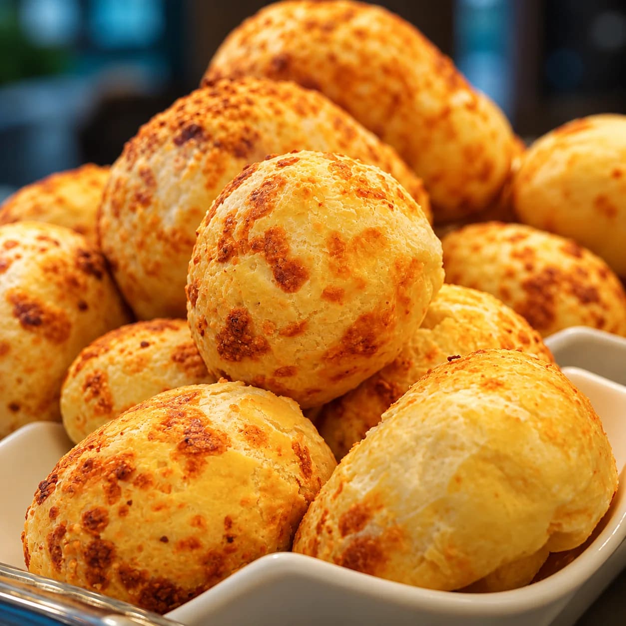 Pães de queijo dourados